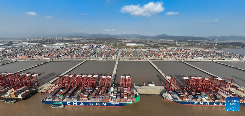 Annual container throughput of major east China port tops 40 mln TEUs