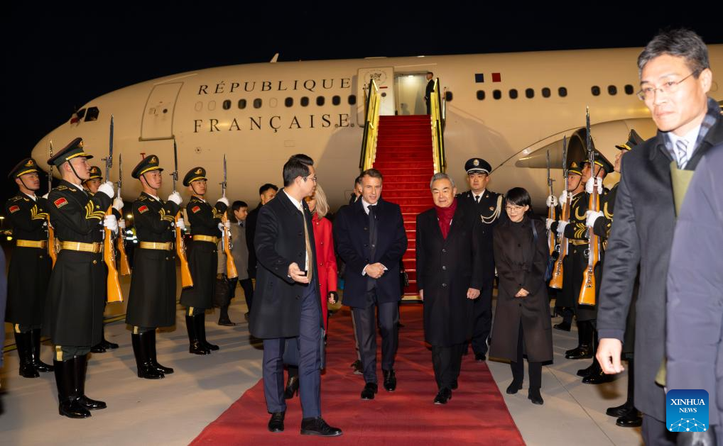 French President Emmanuel Macron arrives in Beijing for state visit
