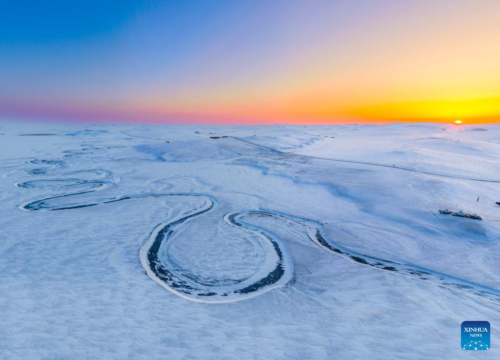 Winter scenery of Chenbarhu Banner Grassland in Hulun Buir, China's Inner Mongolia