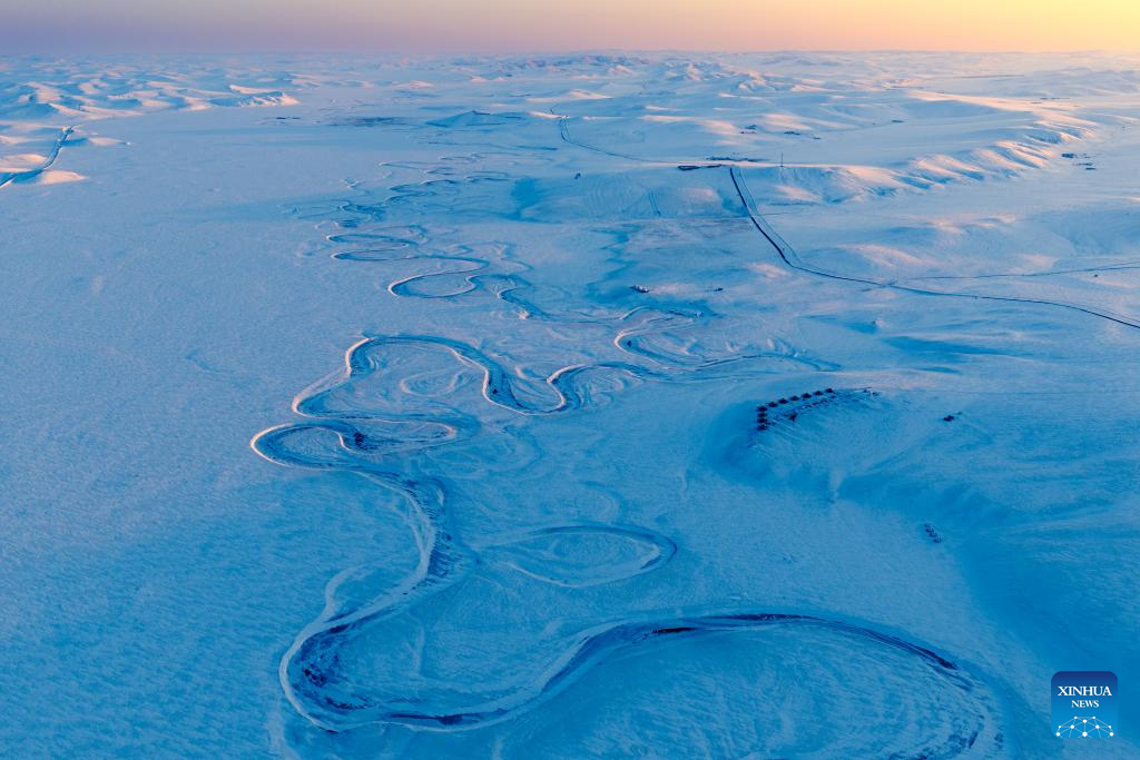 Winter scenery of Chenbarhu Banner Grassland in Hulun Buir, China's Inner Mongolia