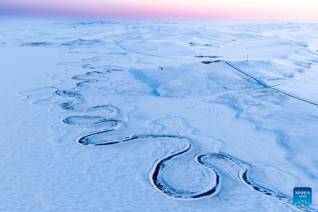 Winter scenery of Chenbarhu Banner Grassland in Hulun Buir, China's Inner Mongolia