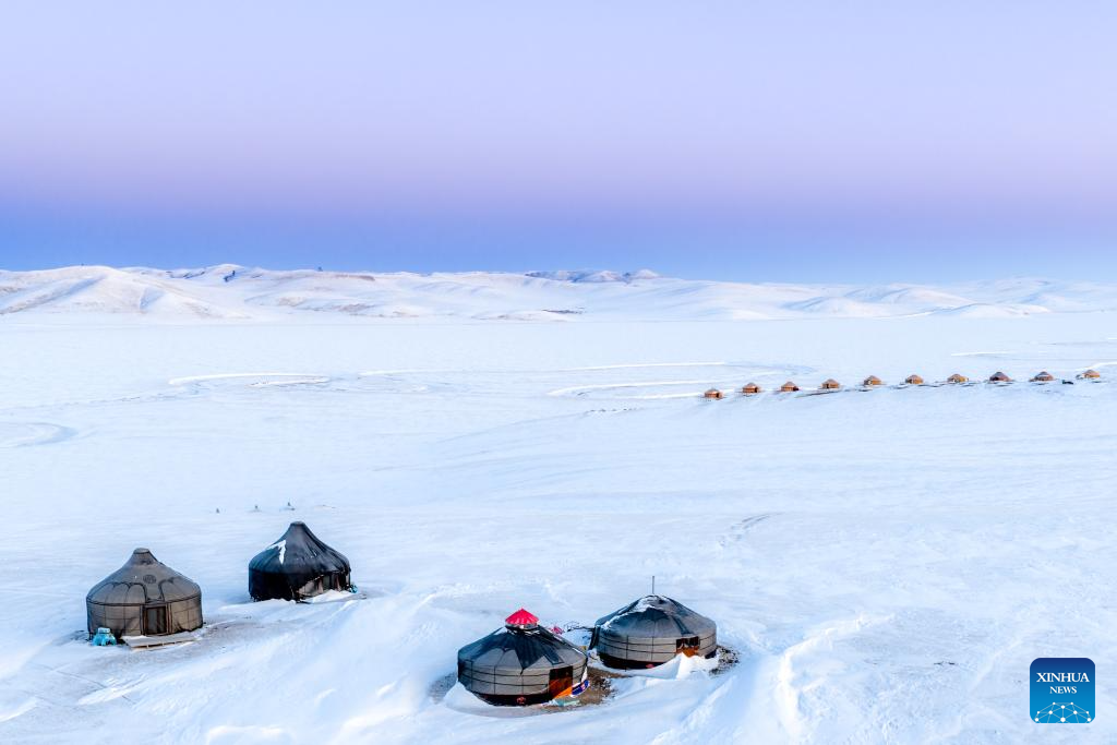 Winter scenery of Chenbarhu Banner Grassland in Hulun Buir, China's Inner Mongolia