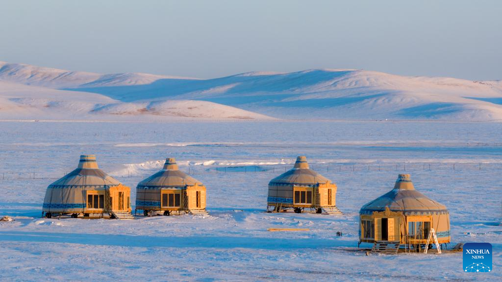 Winter scenery of Chenbarhu Banner Grassland in Hulun Buir, China's Inner Mongolia