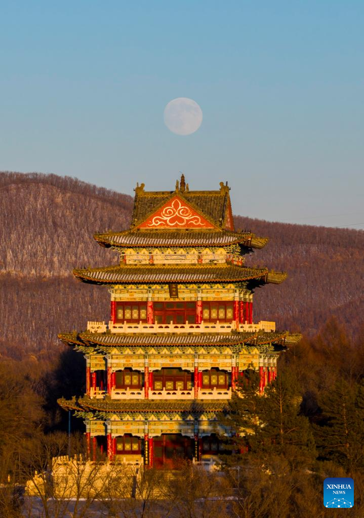 Full moon seen across China
