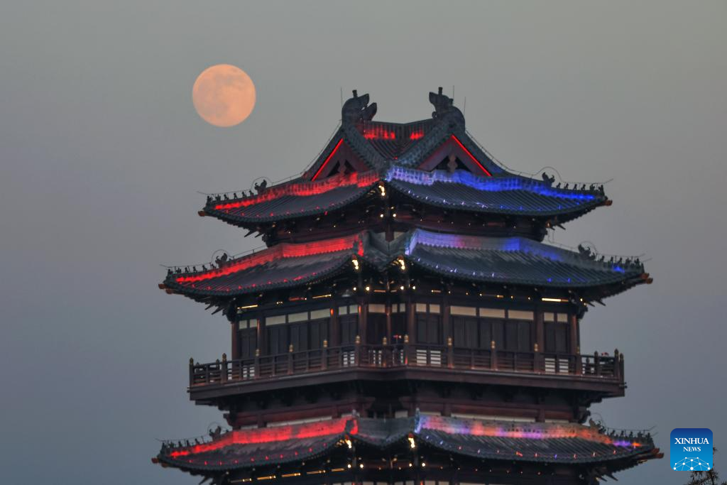 Full moon seen across China