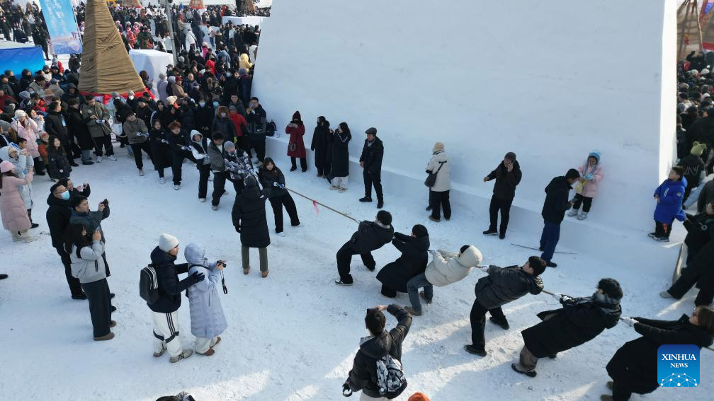 Ice collecting festival kicks off in Harbin, NE China's Heilongjiang