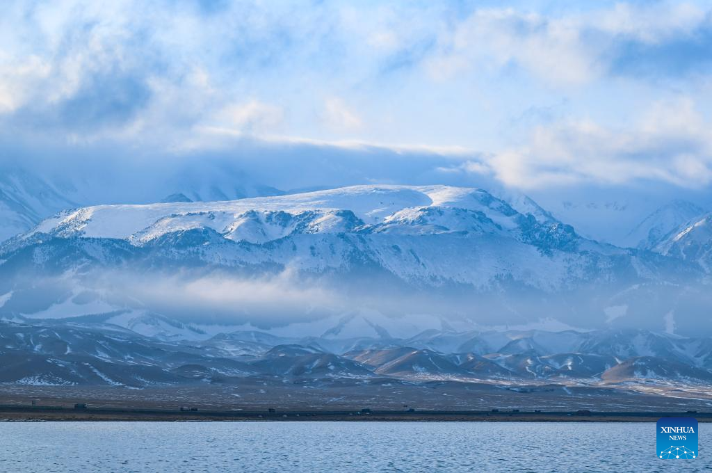 Winter scenery of Sayram Lake in NW China's Xinjiang