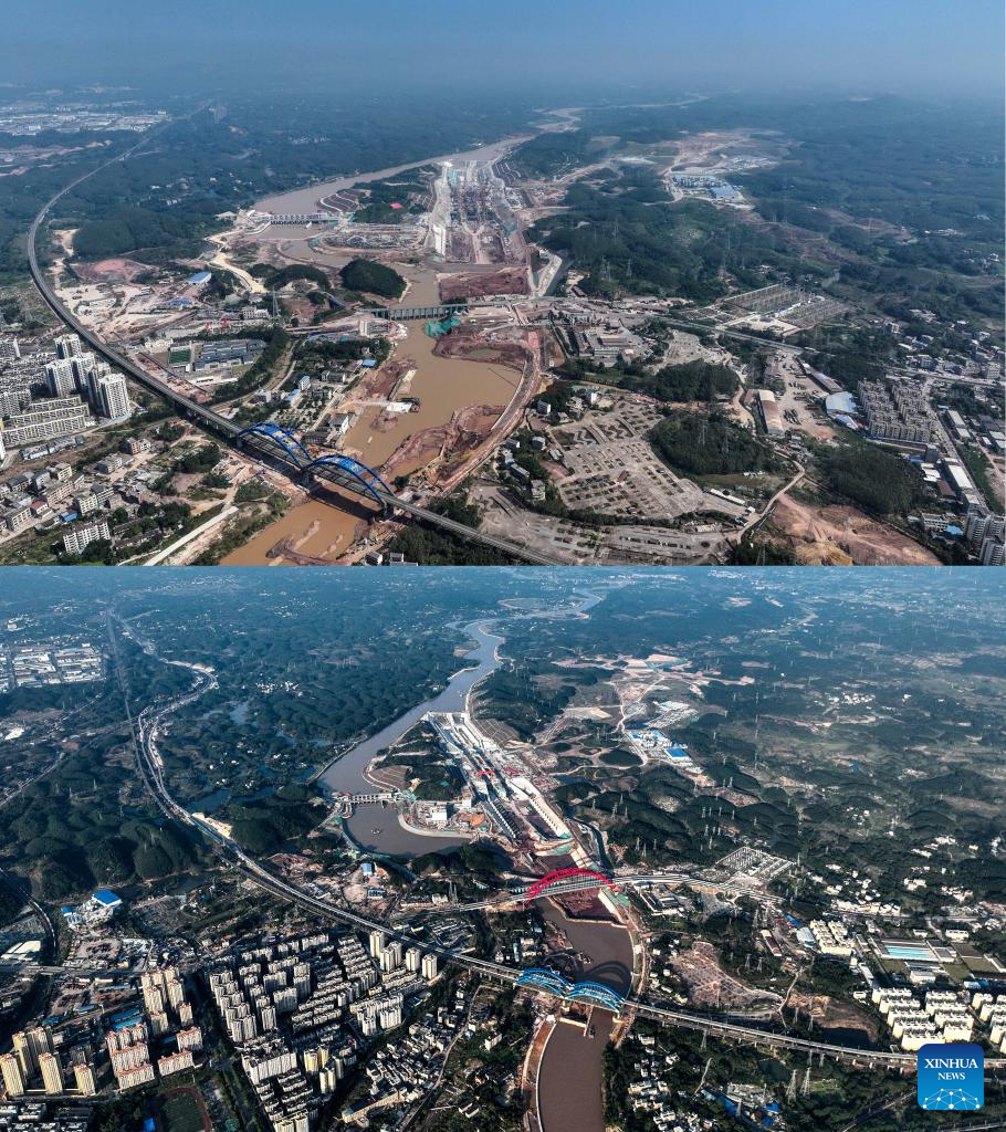 Construction of Pinglu Canal in China's Guangxi shows remarkable progress