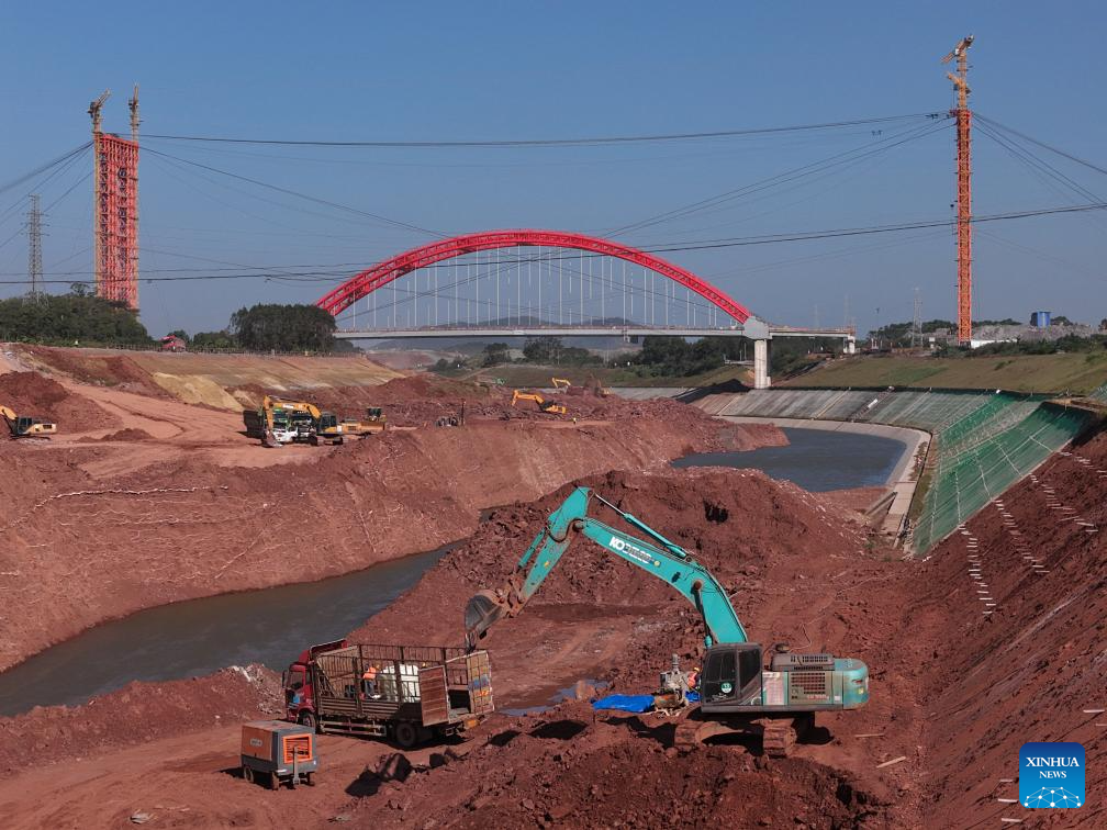 Construction of Pinglu Canal in China's Guangxi shows remarkable progress