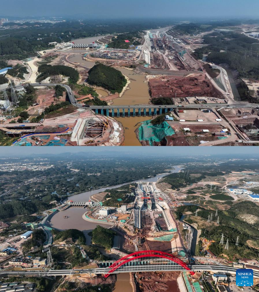 Construction of Pinglu Canal in China's Guangxi shows remarkable progress