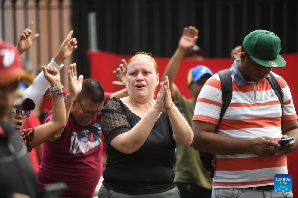 People rally against U.S. attacks in Caracas, Venezuela