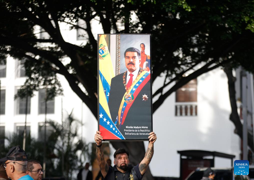 People rally against U.S. attacks in Caracas, Venezuela
