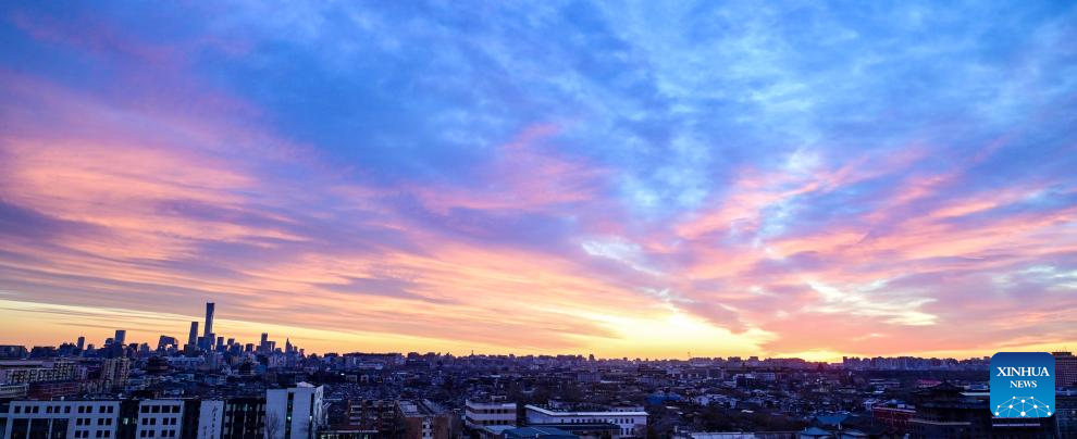 In pics: skyline in morning glow in Beijing