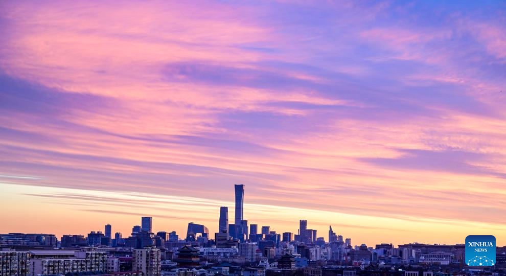 In pics: skyline in morning glow in Beijing