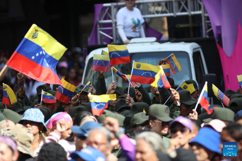 People attend rally in support of Maduro in Venezuela