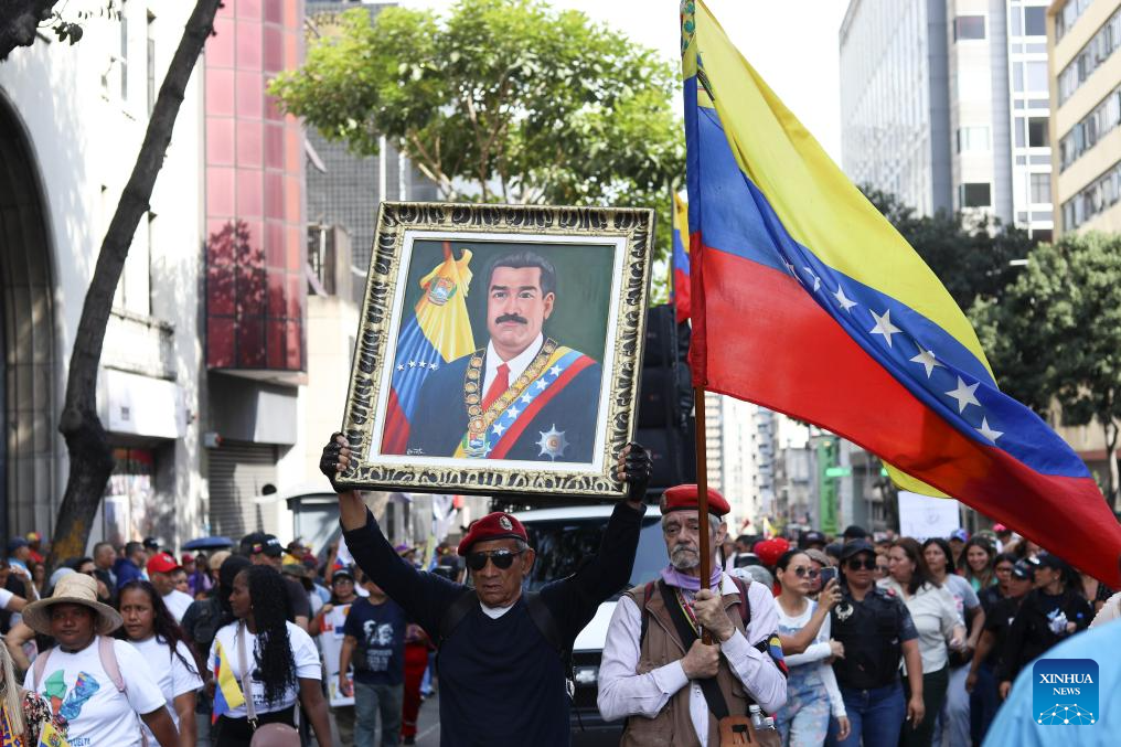 People attend rally in support of Maduro in Venezuela