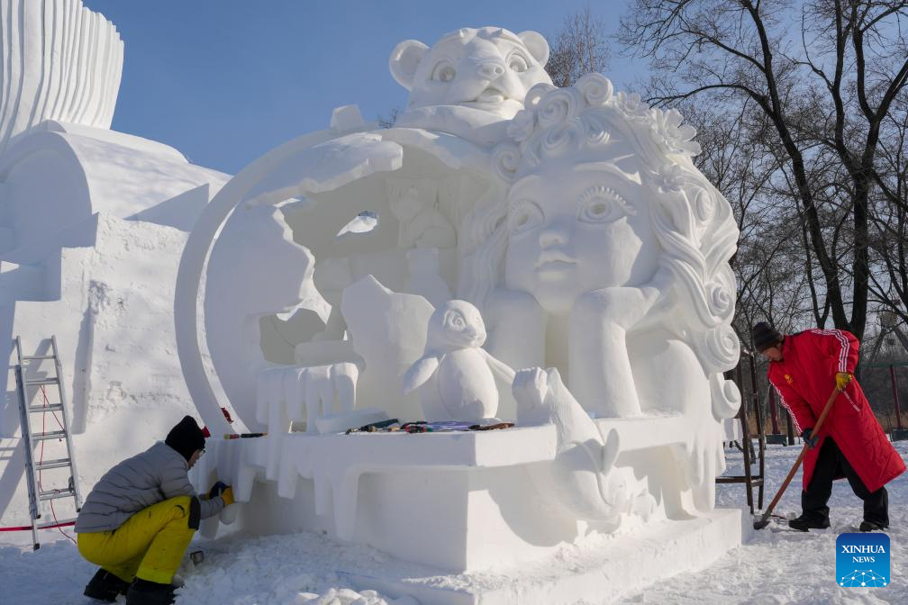 Snow sculpture competition concludes in China's Harbin