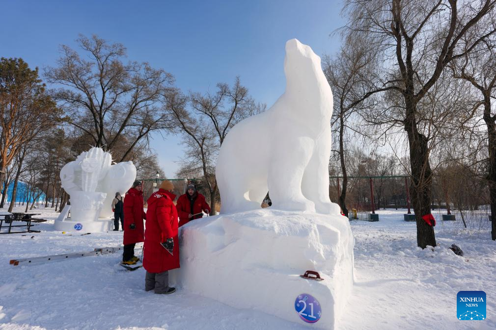 Snow sculpture competition concludes in China's Harbin