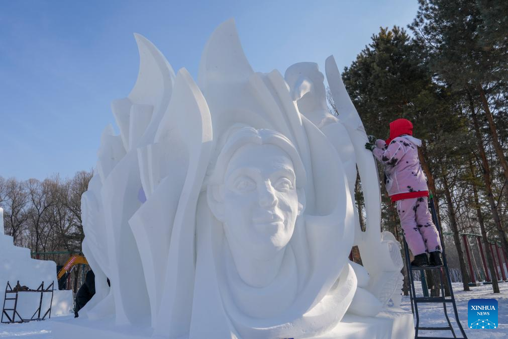 Snow sculpture competition concludes in China's Harbin