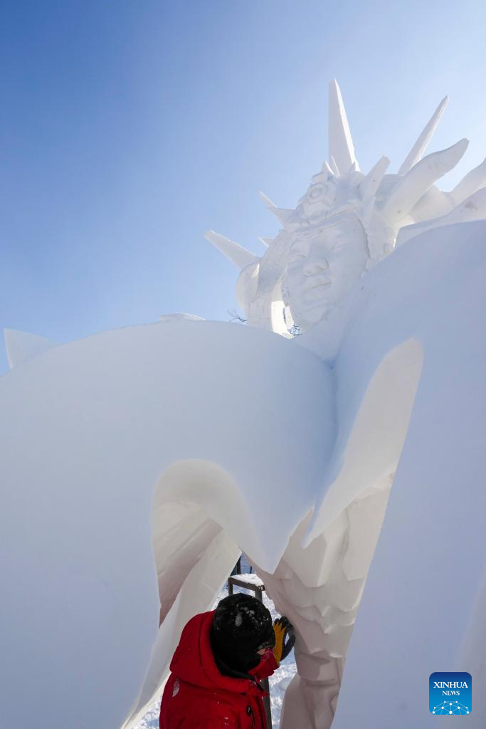 Snow sculpture competition concludes in China's Harbin