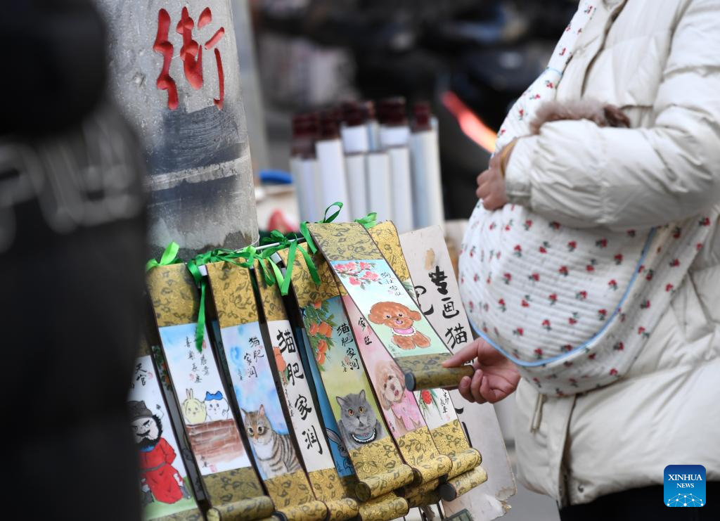 Custom pet portrait service injects vitality to centuries-old neighborhood in Xi'an, northwest China