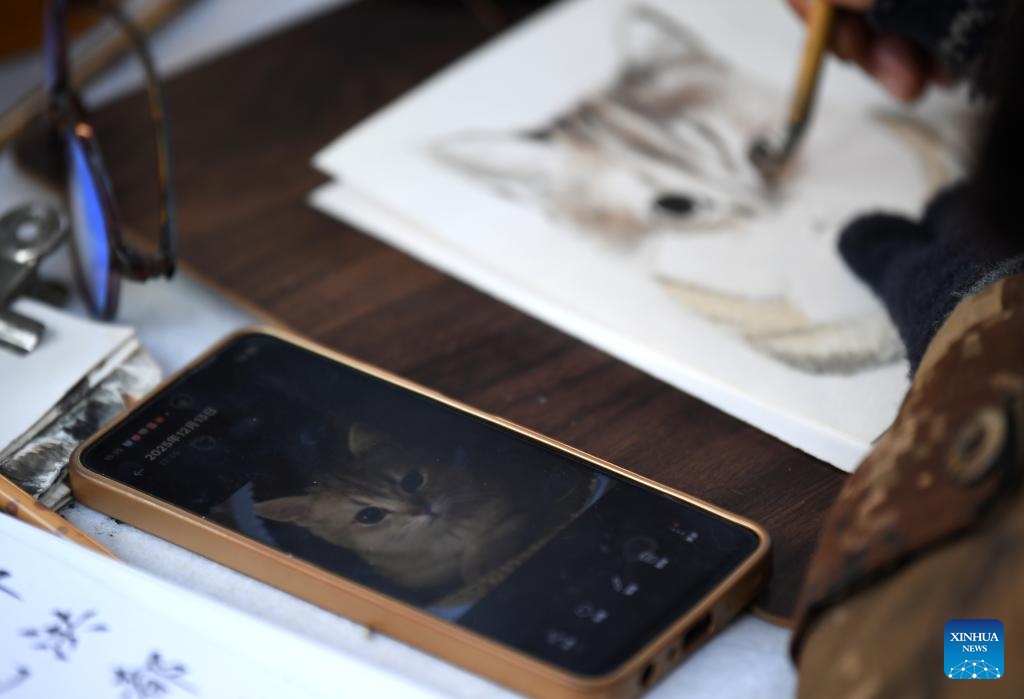 Custom pet portrait service injects vitality to centuries-old neighborhood in Xi'an, northwest China