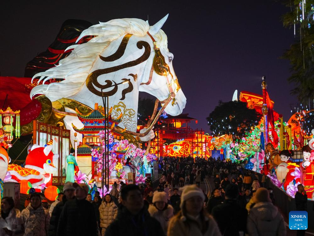 In pics: 32nd Zigong Int'l Dinosaur Lantern Show in China's Sichuan