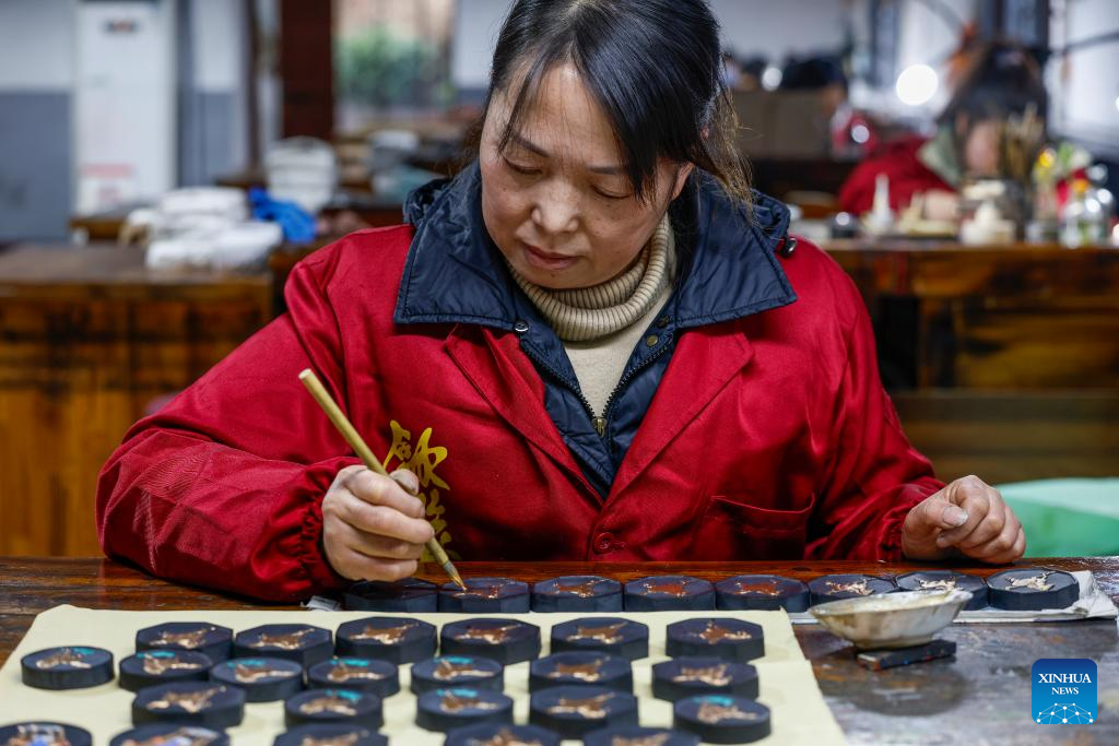 Shexian County in China's Anhui produces Hui ink sticks inspired by Chinese zodiac Year of Horse
