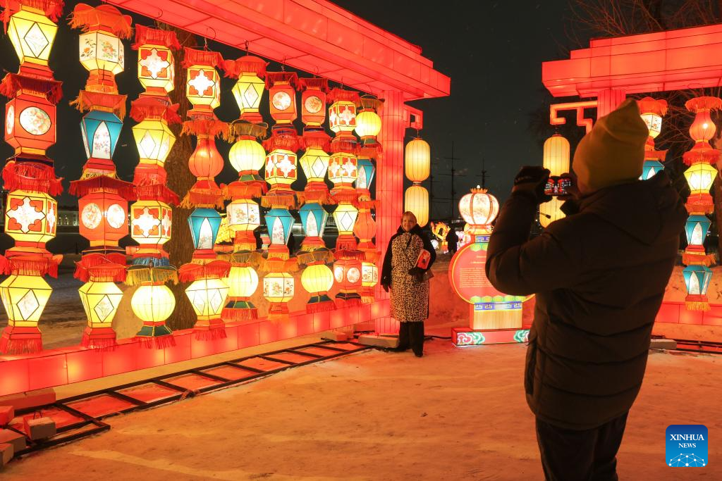 Light installations seen in St. Petersburg to celebrate upcoming Chinese New Year