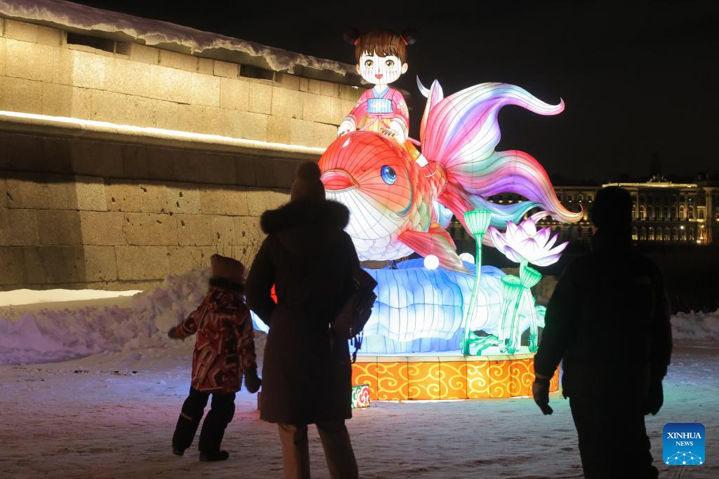 Light installations seen in St. Petersburg to celebrate upcoming Chinese New Year