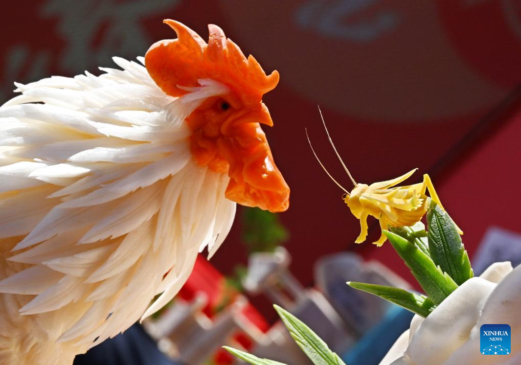 Radish carving competition held in E China's Qingdao