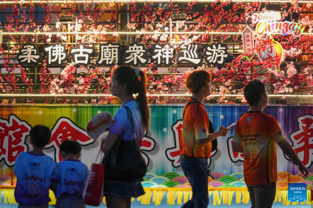 Traditional temple procession held in Johor Bahru, Malaysia