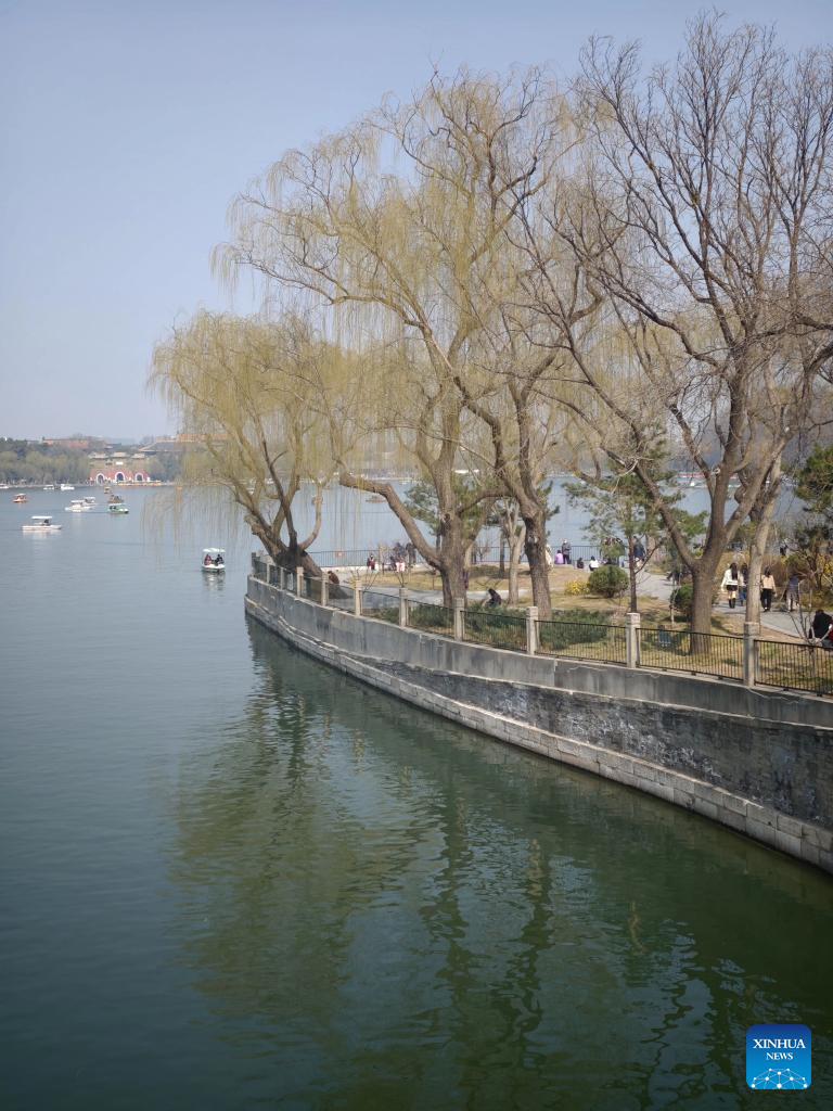 Spring view of Beihai Park in Beijing