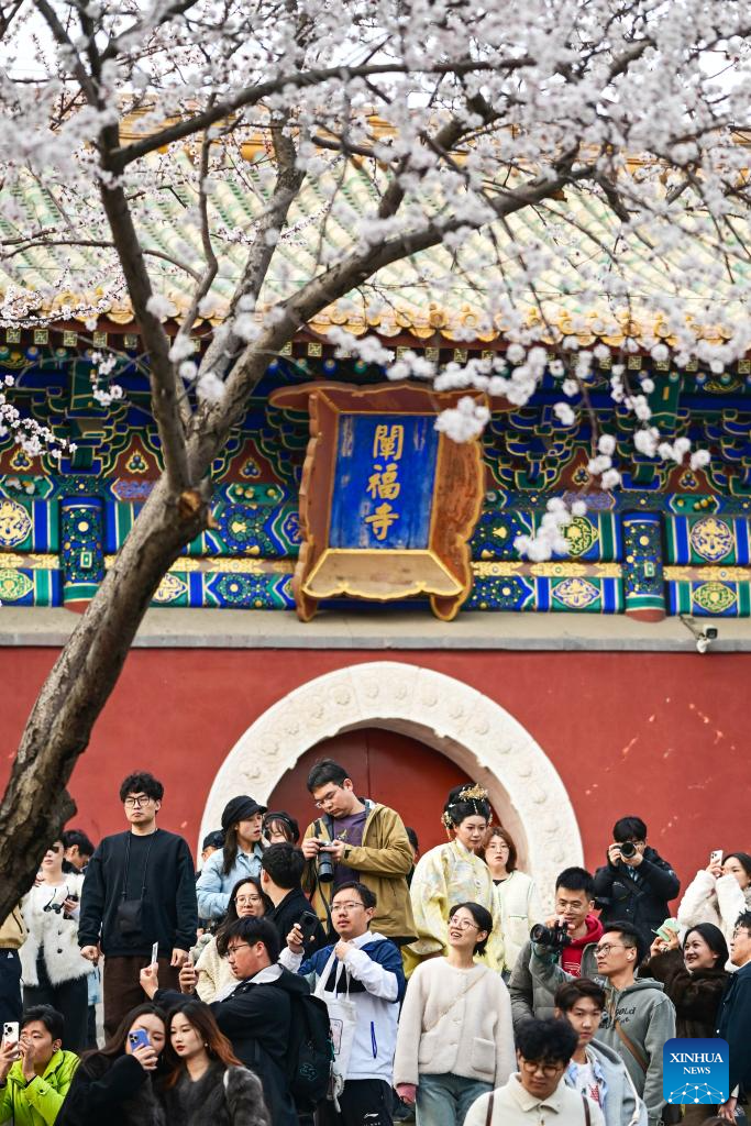 Spring view of Beihai Park in Beijing