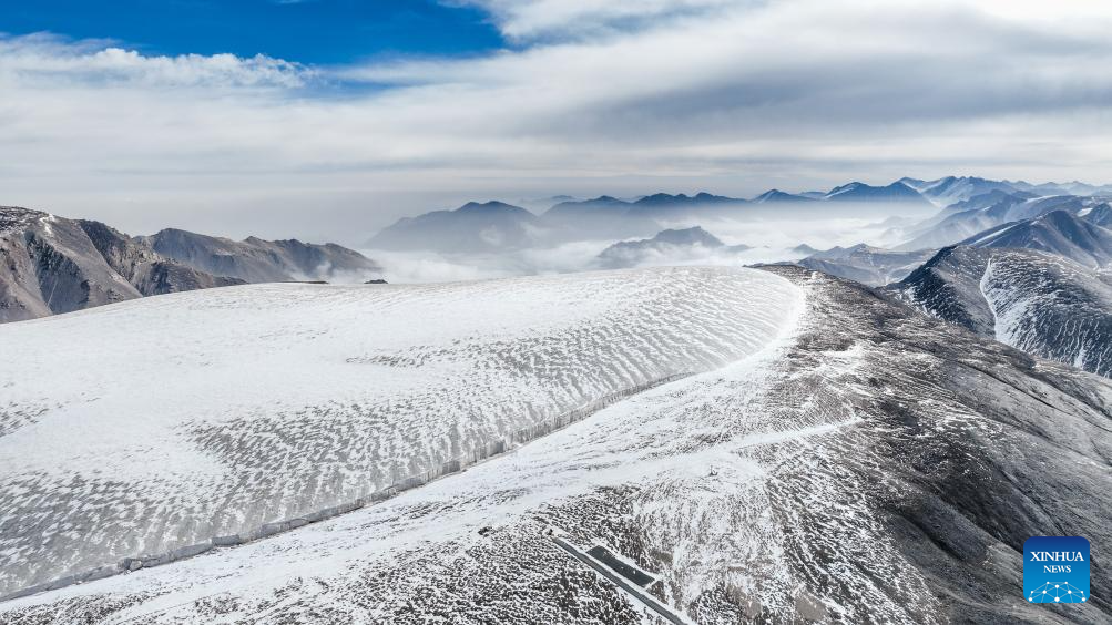 Scenery of Bayi Glacier in Qilian County, China's Qinghai