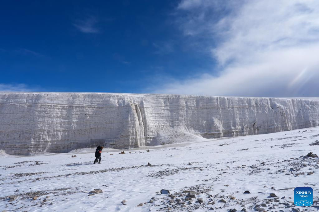 Scenery of Bayi Glacier in Qilian County, China's Qinghai