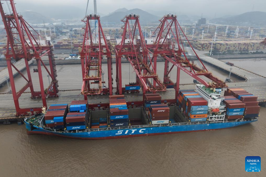 Ningbo-Zhoushan Port in east China's Zhejiang records rising container throughput