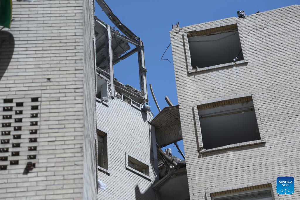 Buildings destroyed in U.S. and Israeli strikes seen in Tehran, Iran