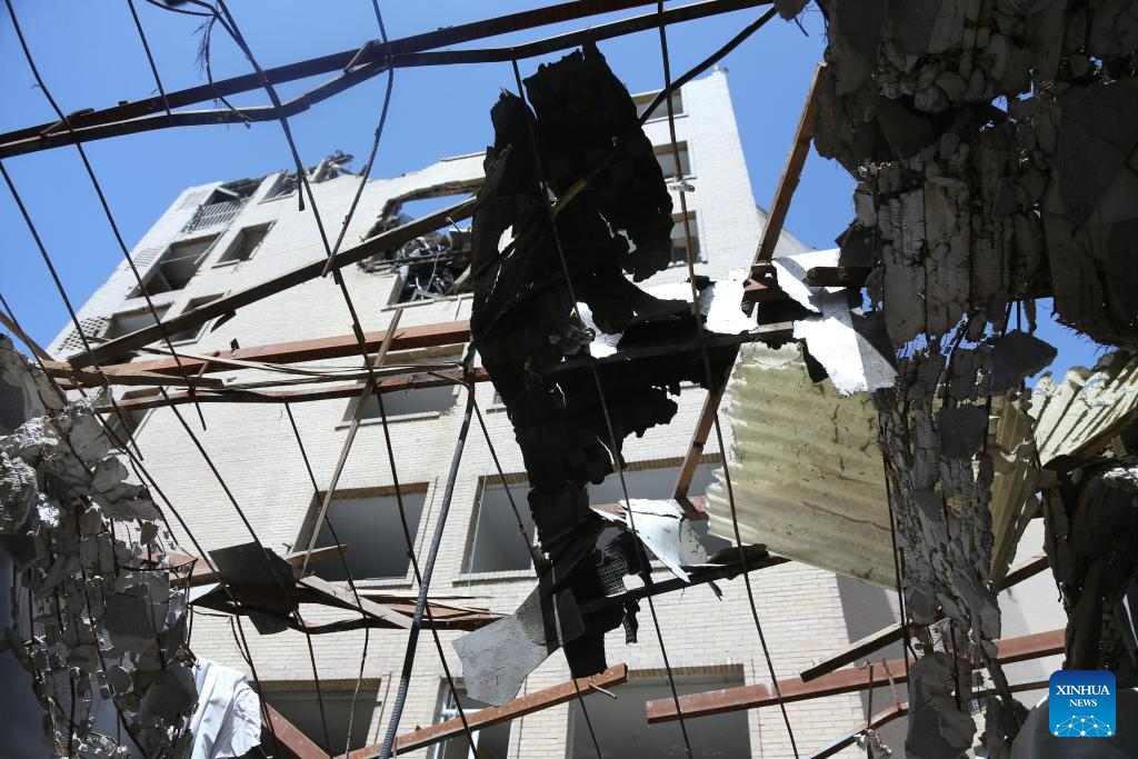 Buildings destroyed in U.S. and Israeli strikes seen in Tehran, Iran