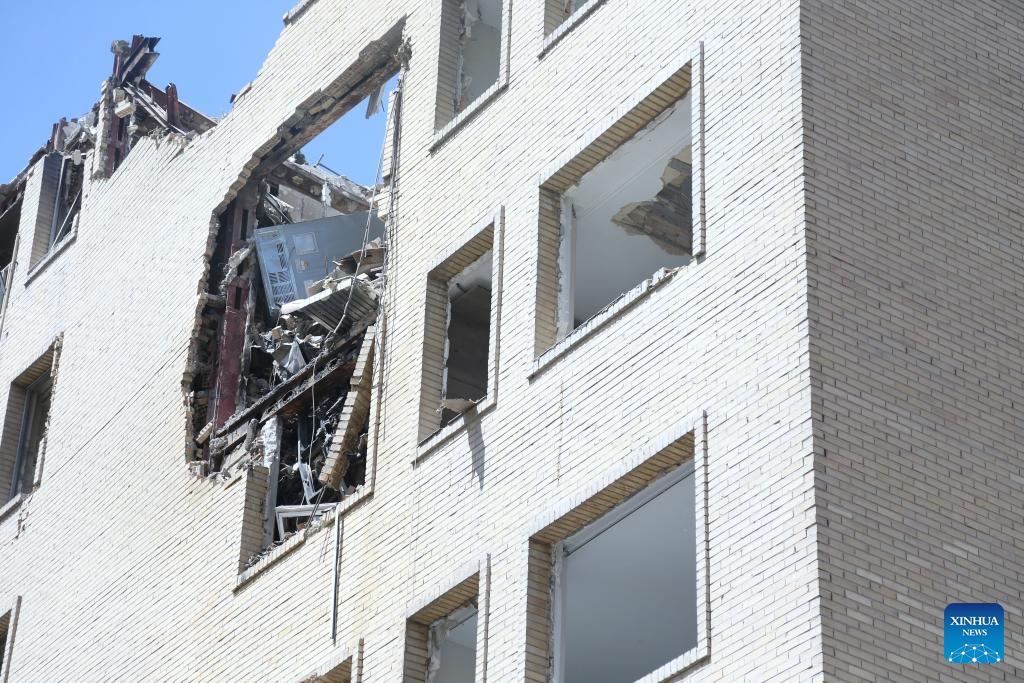 Buildings destroyed in U.S. and Israeli strikes seen in Tehran, Iran