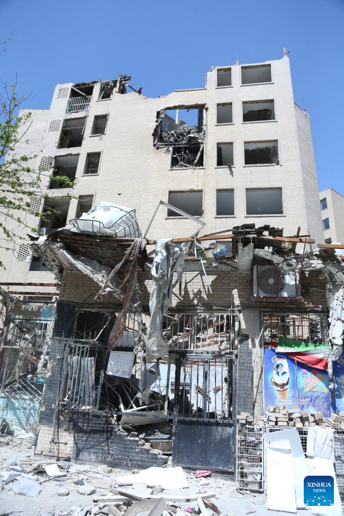 Buildings destroyed in U.S. and Israeli strikes seen in Tehran, Iran