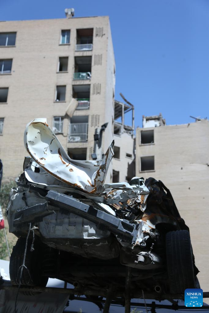 Buildings destroyed in U.S. and Israeli strikes seen in Tehran, Iran