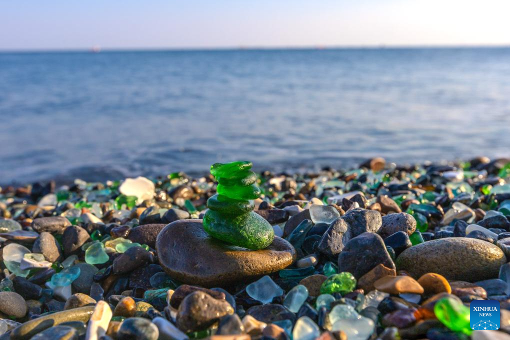 Scenery of Glass Beach in Ussuri Bay, Russia