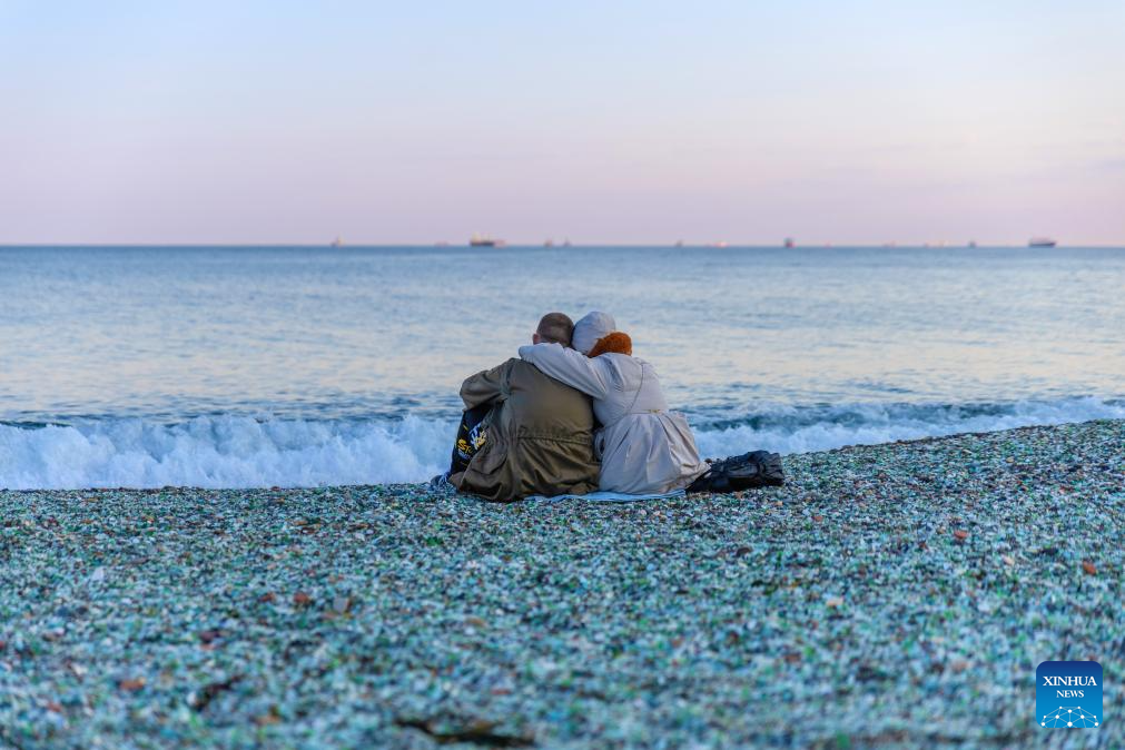 Scenery of Glass Beach in Ussuri Bay, Russia