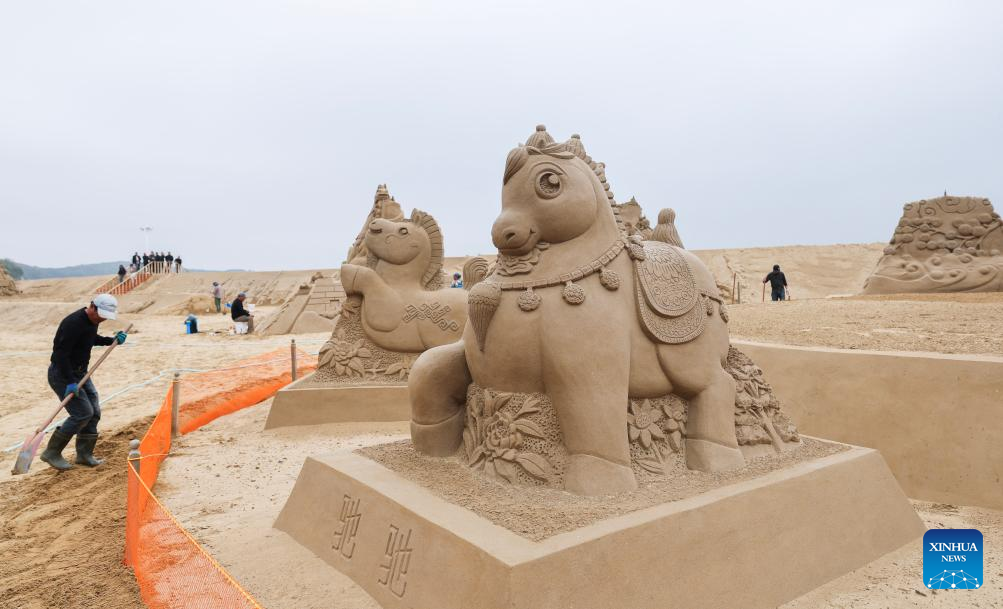Preparation for 2026 Zhoushan sand sculpture exhibition progresses smoothly