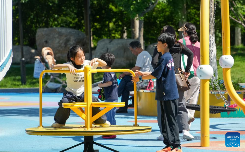 Child-friendly parks in China's Jinan support healthy growth of children