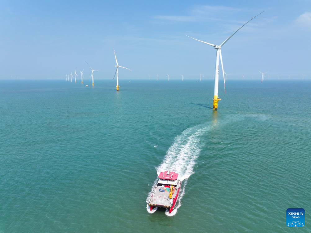 Maintenance underway at offshore wind farm in Jiangsu to ensure stable power supply