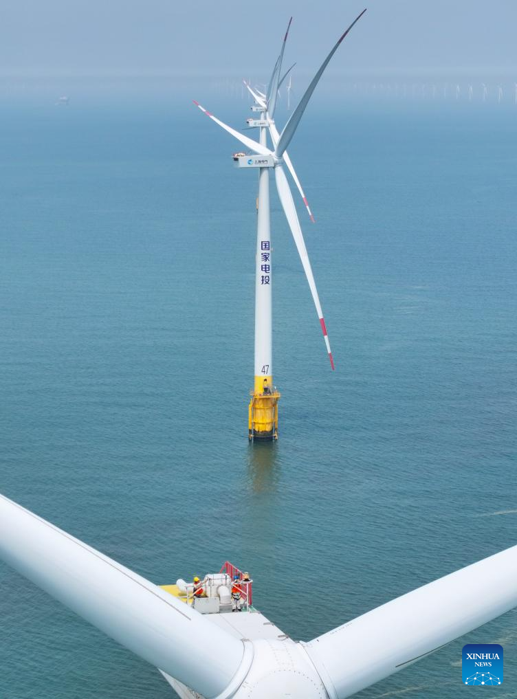 Maintenance underway at offshore wind farm in Jiangsu to ensure stable power supply