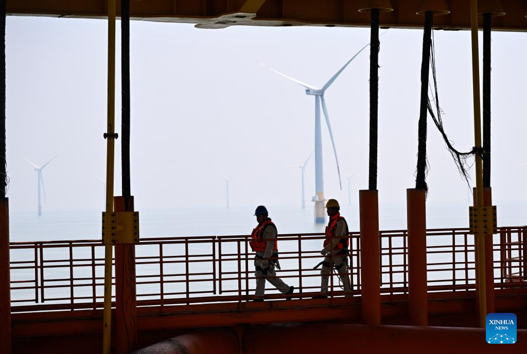 Maintenance underway at offshore wind farm in Jiangsu to ensure stable power supply