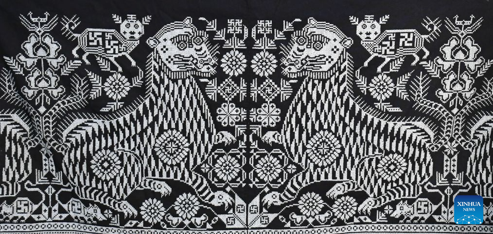 Pic story of Tiaohua cross-stitch embroidery in Longhui County, China's Hunan